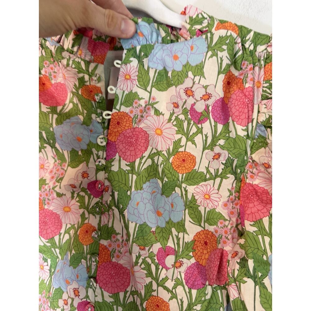 Hyacinth House Tuckernuck Louisa Midi Dress Green Begonia Floral Cotton XXS NWT - Picture 12 of 16